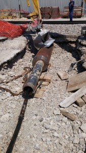 Izvedba preboja s kovinsko zaščitno cevjo fi 508